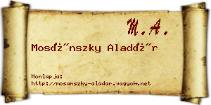Mosánszky Aladár névjegykártya